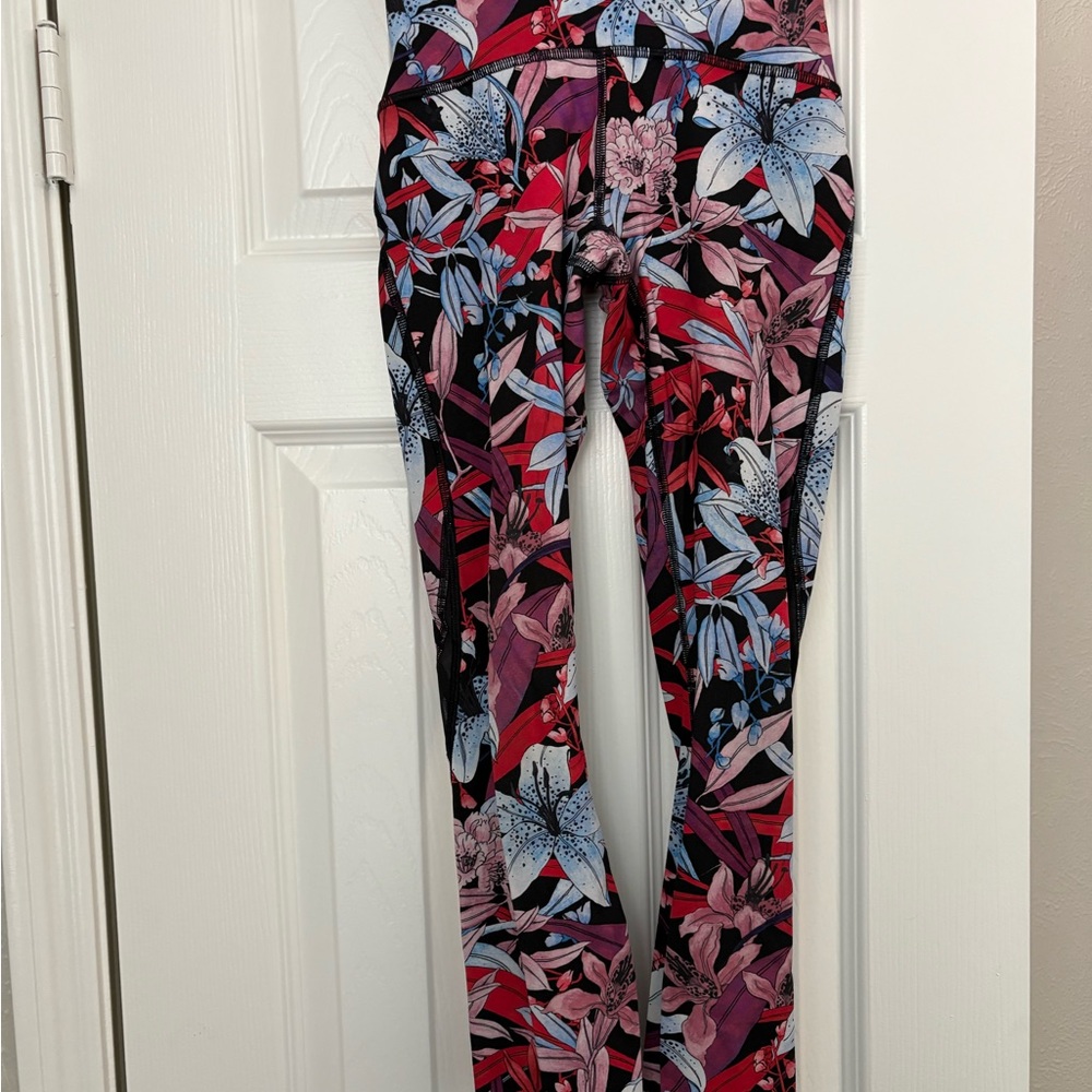 Lululemon floral leggings- mesh detailing